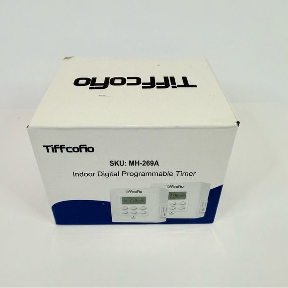 Set2 New TiffcoFio Digital Programmable Timer Outlet 2 Grounded Sockets MH-269A - Picture 2 of 8